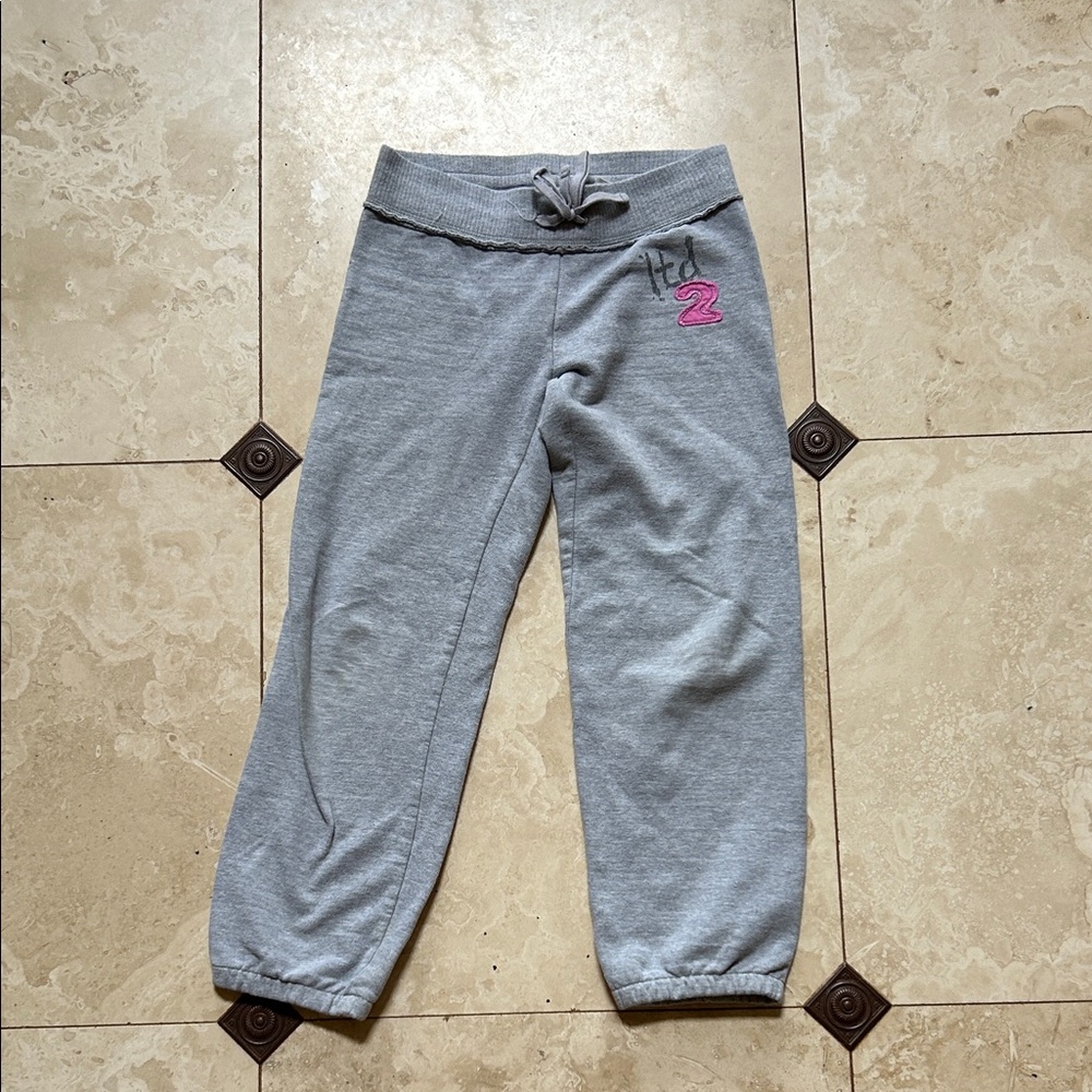 Limited Too Gray Joggers with Pink Logo